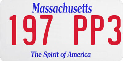 MA license plate 197PP3