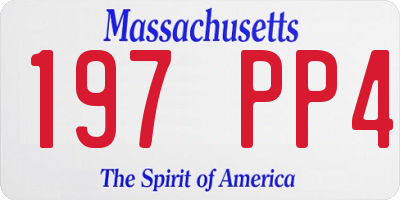 MA license plate 197PP4
