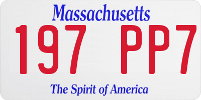 MA license plate 197PP7