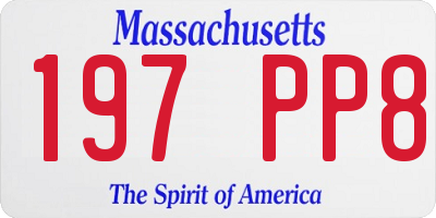 MA license plate 197PP8
