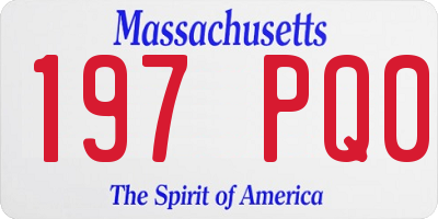 MA license plate 197PQ0