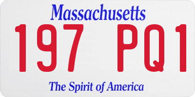 MA license plate 197PQ1