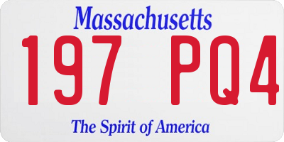 MA license plate 197PQ4