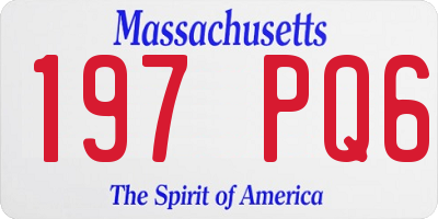 MA license plate 197PQ6