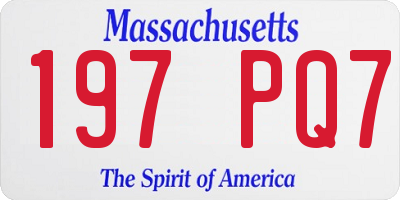 MA license plate 197PQ7