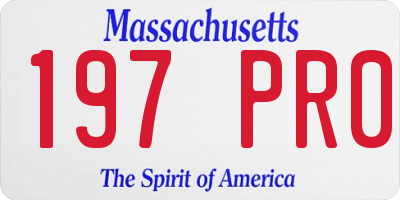 MA license plate 197PR0