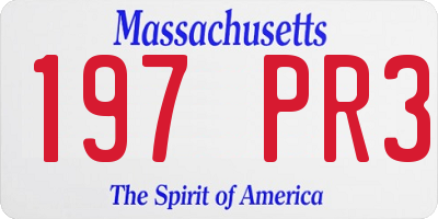 MA license plate 197PR3