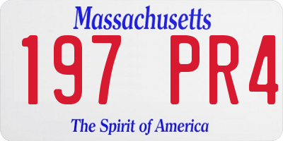 MA license plate 197PR4