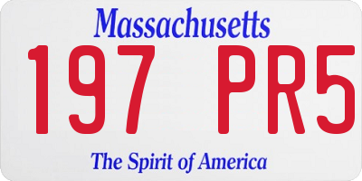 MA license plate 197PR5