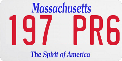 MA license plate 197PR6