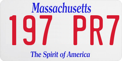 MA license plate 197PR7