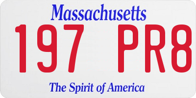 MA license plate 197PR8