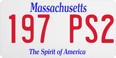 MA license plate 197PS2