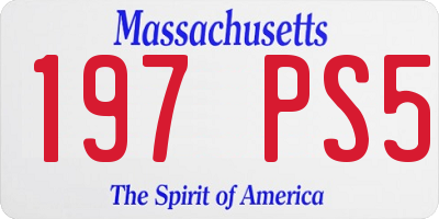 MA license plate 197PS5
