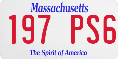 MA license plate 197PS6