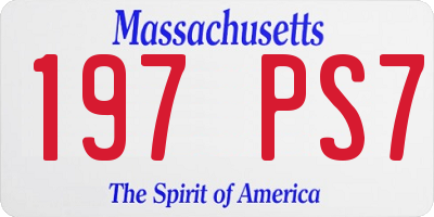 MA license plate 197PS7