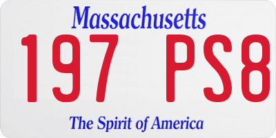 MA license plate 197PS8