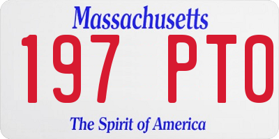 MA license plate 197PT0