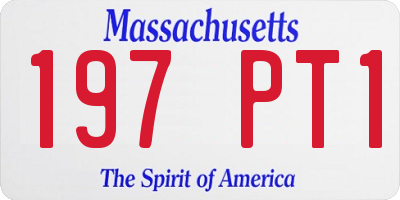 MA license plate 197PT1