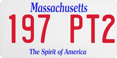 MA license plate 197PT2