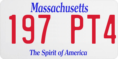 MA license plate 197PT4