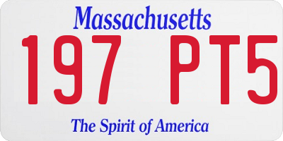 MA license plate 197PT5