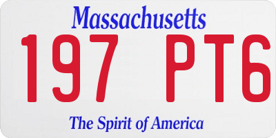 MA license plate 197PT6