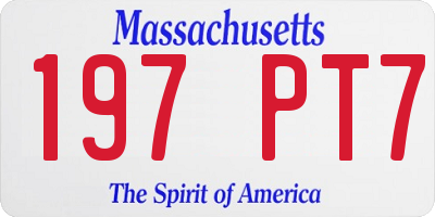 MA license plate 197PT7