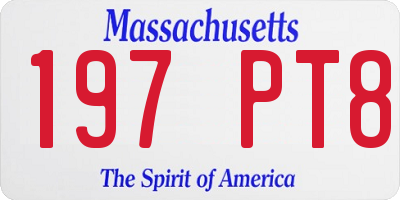 MA license plate 197PT8