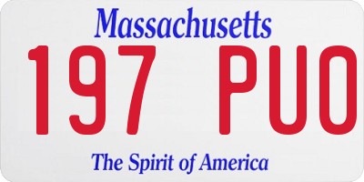 MA license plate 197PU0