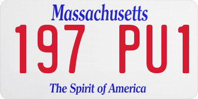 MA license plate 197PU1