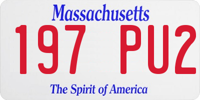 MA license plate 197PU2