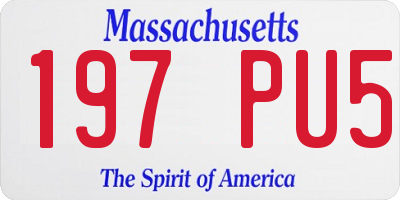 MA license plate 197PU5