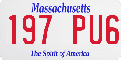 MA license plate 197PU6