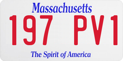 MA license plate 197PV1