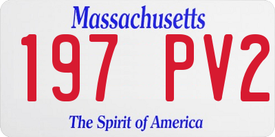 MA license plate 197PV2