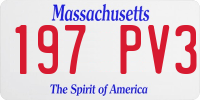 MA license plate 197PV3