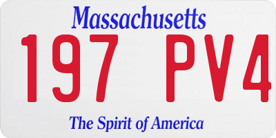 MA license plate 197PV4