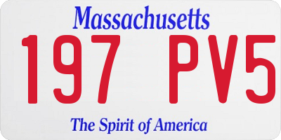 MA license plate 197PV5