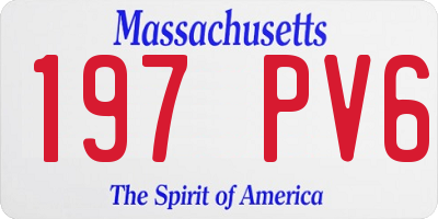 MA license plate 197PV6