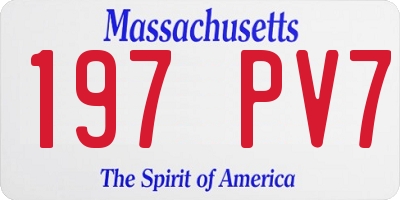MA license plate 197PV7