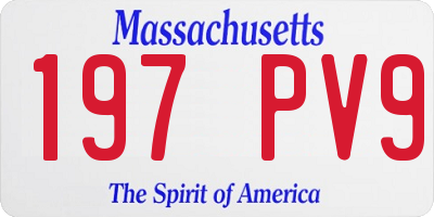 MA license plate 197PV9