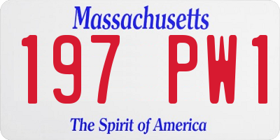 MA license plate 197PW1