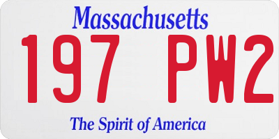 MA license plate 197PW2