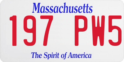 MA license plate 197PW5