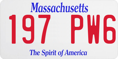 MA license plate 197PW6