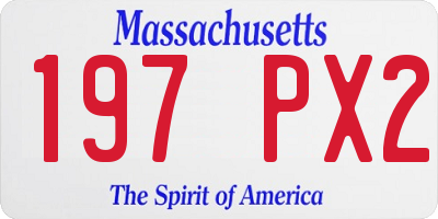 MA license plate 197PX2