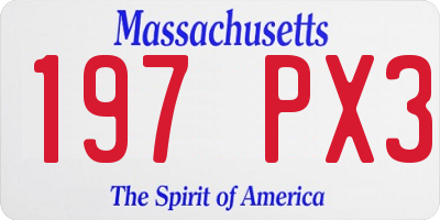 MA license plate 197PX3