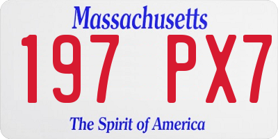 MA license plate 197PX7