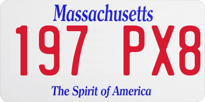 MA license plate 197PX8